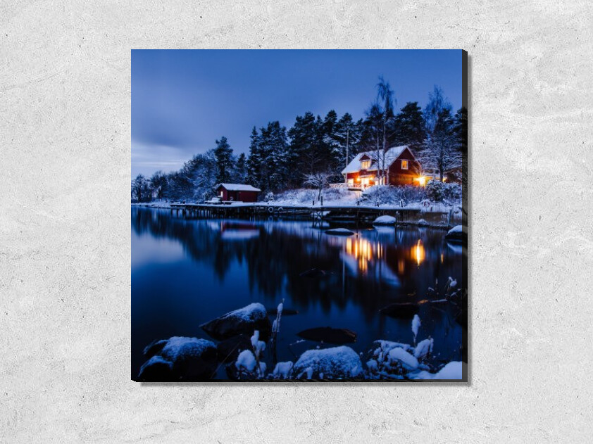 Картина Дом у озера