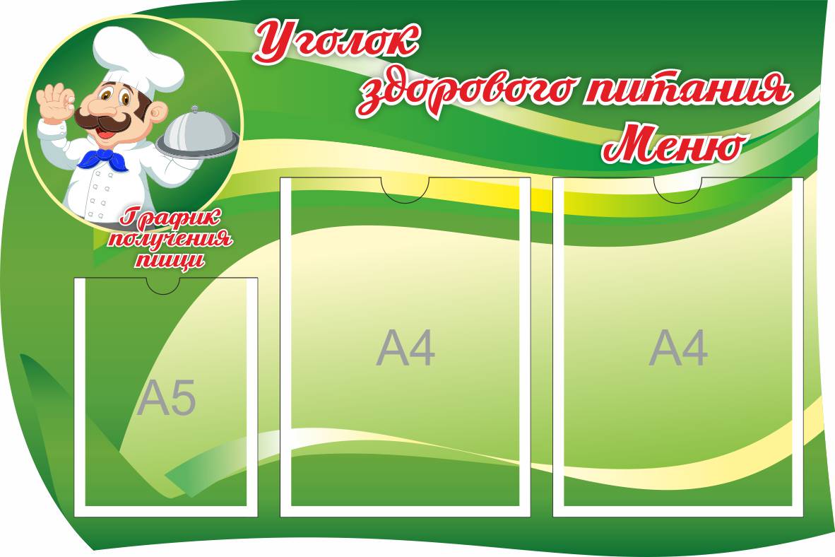 Уголок здорового питания на 2 А4 и 1 А5